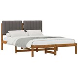  Krevetni okvir s tapiciranim uzglavljem Prirodna i svjetlosiva - Prirodna i svjetlosiva 150 x 200 cm | shoptok.hr