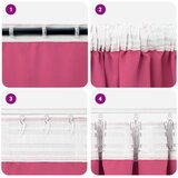 vidaXL Zavjese sa zavjesama 2 pcs Svijetla roza Poliester | shoptok.hr