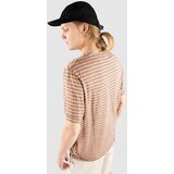 anerkjendt Akkikki Cot/Linen Stripe T-shirt auburn | Shoptok.si