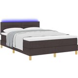  Postelja z Box Springom z vzmetnico & LED Temno rjava 140x190 cm Tkanina, (22081129) | Shoptok.si