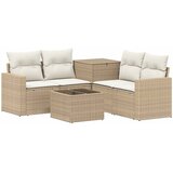  Set sofe 6 kom. Bež i krem bijela Poli Rattan i čelik | shoptok.hr