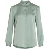Vila Shirt Ellette Satin L/S - Green/Milieu Zelena Cijene