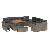  13 delni vrtni sofa set z blazinami Siva Poli ratan Akacija Cene