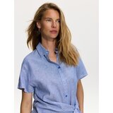 Reserved Košulja od mješavine lana - plava | shoptok.hr