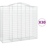 vidaXL Obokane gabion košare 30kosov 200x50x180/200cm pocinkano železo, (21159819) Cene
