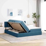  Postelja s shranjevanjem z vzmetnico Temno modra 100 x 200 cm, (5000099544) | Shoptok.si
