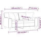  Dvosjed s ukrasnim jastucima boja vina 120 cm umjetna koža | shoptok.hr