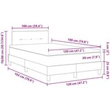  Krevet s kutijom opruga s madracem bež 120x190 cm tkanina | shoptok.hr