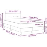  Postelja z vzmetnico z vzmetnico krema 120 x 190 cm blago, (5000127838) | Shoptok.si