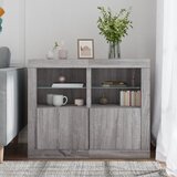  Bočni ormarići s LED svjetlima 2 kom boja sivog hrasta sonome | shoptok.hr