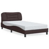  The Living Store Posteljni okvir z vzglavjem temno rjav 100x200 cm blago - Posteljni Okvir, (21497736) | Shoptok.si