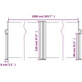  Uvlačiva bočna tenda 120 x 1000 cm terakota | shoptok.hr