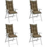  The Living Store Blazina za stol 4 kosi melanž taupe 120x50x7 cm blago - Blazina Za Stol Z Visokim Naslonjalom, (21487256) Cene