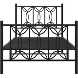  Metalni okvir kreveta uzglavlje i podnožje crni 80x200 cm | shoptok.hr