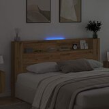  Uzglavlje za pohranu s LED-om Hrast artisan Konstruirano drvo | Shoptok.si