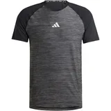 Adidas Funkcionalna majica 'Gym+' črna / pegasto črna / srebrna