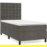 Box spring postelja z vzmetnico temno siva 90x200 cm žamet, (20791017) | Shoptok.si