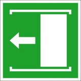 Signal rute za izbjegavanje folija Klizna vrata se otvaraju ulijevo SafetyMarking 38.A2085 (Š x V) 100 mm x 100 mm IS | Eponuda.ba