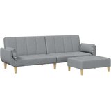  Kavč dvosed s stolčkom za noge svetlo sivo blago, (21228619) | Shoptok.si