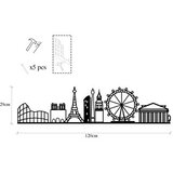 Wallity Zidna dekoracija Panorama evropskih gradova, 120x29 cm, 1,5 mm, Crna | Eponuda.ba
