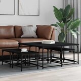  Uklapajući stolići za kavu 5 kom crni od konstruiranog drva | shoptok.hr