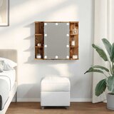  Ormar s ogledalom i LED-om Staro drvo 70x16,5x60 cm | shoptok.hr