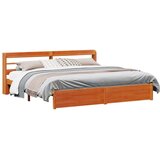  Konstrukcija postelje 2 pcs Voskast rjav Masivno borovo les, (5000121124) | Shoptok.si