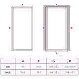  Unutarnja vrata 93 x 201,5 cm crna od ESG stakla i aluminija | shoptok.hr