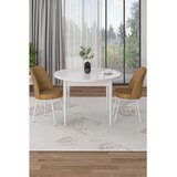 Hanah home trpezarijski set Tor, sto i 2 stolice, bela ploča, kapućino tkanina Babyface | Eponuda.com
