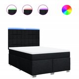 vidaXL Box spring posteljni z vzmetnico črn 140x190 cm blago, (21321136) | Shoptok.si