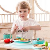 VIIDA Soufflé dječji set posuđa antibakterijski nehrđajući čelik, tirkizno zelena | shoptok.hr
