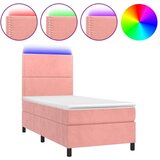  Box spring s madracem LED ružičasti 90x200 cm baršunasti | shoptok.hr