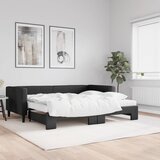 vidaXL Dnevni krevet na razvlačenje s madracima crni 90x200 cm tkanina Cijene