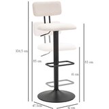 Mauro Ferretti Bijela/crna barska stolica podesive visine (visine sjedala 61 cm) Tina – | shoptok.hr