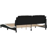  Okvir kreveta LED crno-bijeli 200 x 200 cm umjetna koža | shoptok.hr