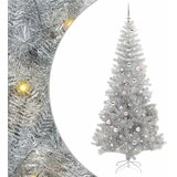  Božićno drvce s 300 LED svjetlima s stalakom Srebrno 240 cm PET | Eponuda.com