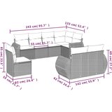  8-dijelni set vrtnih sofa od poliratana s jastucima crni | shoptok.hr