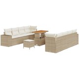 vidaXL 11-dijelni set vrtnog sofa s jastucima bež Poli ratan Akacija, 3-dijelni set vrtne blagovaonice s jastucima bež Poli ratan Akacija Cijene