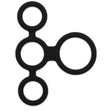 Rimba Latex Play Quatro Cock Ring and Ball Splitter Black | Shoptok.si