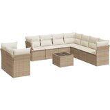  10-dijelni set vrtnih sofa s jastucima bež od poliratana | shoptok.hr