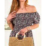 Resti Women's maxi dress a'la hiszpanka in floral pattern in navy blue- Clothing | Shoptok.si