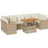 vidaXL 7-dijelni set vrtnih sofa s jastucima bež od poliratana bagrem | shoptok.hr