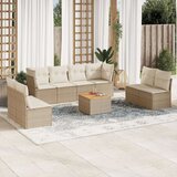 vidaXL 9-dijelni set vrtnih sofa s jastucima bež od poliratana | shoptok.hr