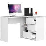 AKORD KOTNI PISALNA MIZA B16 124 cm DESNO 3 Predali BELO, (21702664) | Shoptok.si