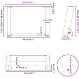  Noge kavne mize v obliki črke U 2 kosa Naravno jeklo, (21828680) | Shoptok.si