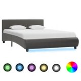 Okvir za krevet od umjetne kože s LED svjetlom sivi 140x200 cm | shoptok.hr
