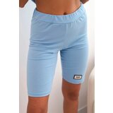 Kesi Włoski Women's cotton set with short sleeves and shorts blue | shoptok.hr