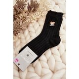 Kesi Patterned socks for women with teddy bear, black Cene'.'