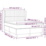 Box spring postelja z vzmetnico temno siva 140x200 cm blago, (20898991) | Shoptok.si