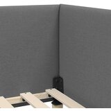 vidaXL Kotna postelja Temno siva 100 x 200 cm Tkanina in oblikovan les | Shoptok.si
